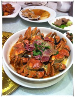 咸肉蒸蟹