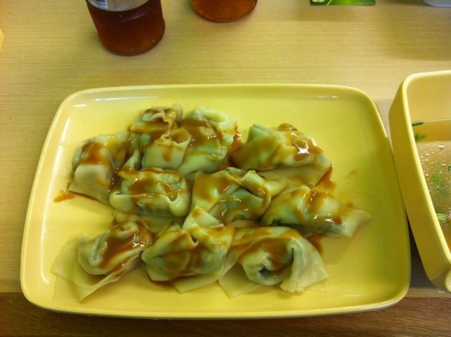 麻酱拌荠菜虾仁鲜肉馄饨