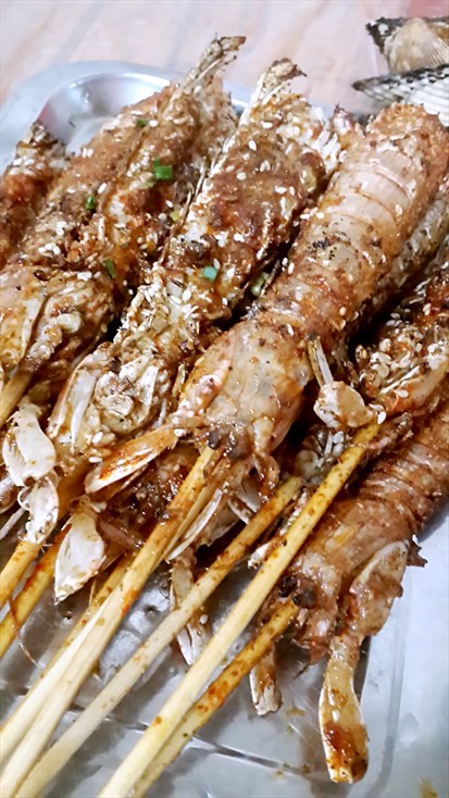 烤皮皮虾