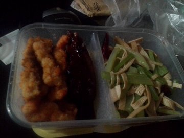 炸猪排 酱鸭腿 芹菜等