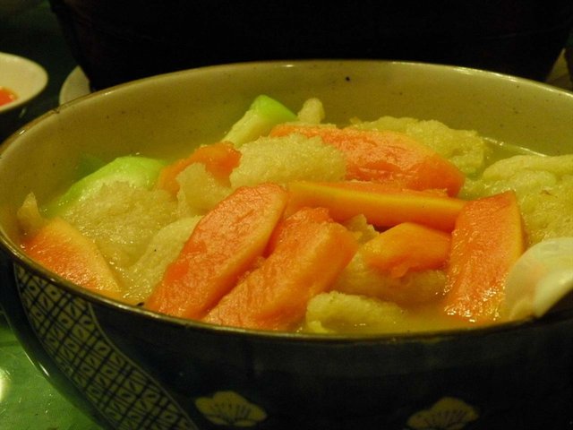 鸡汤浸丝瓜竹苼