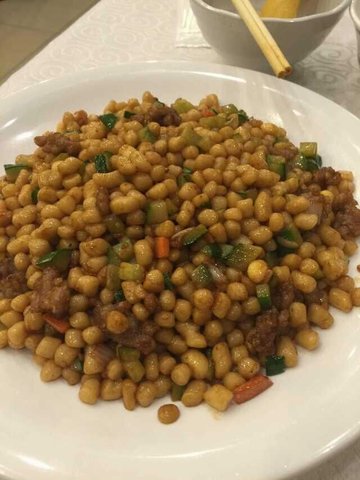 肉末炒黄豆