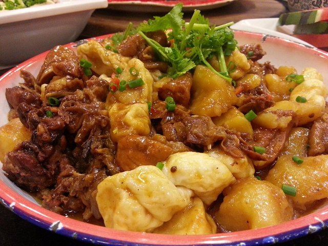 柴鸡土豆粘卷子