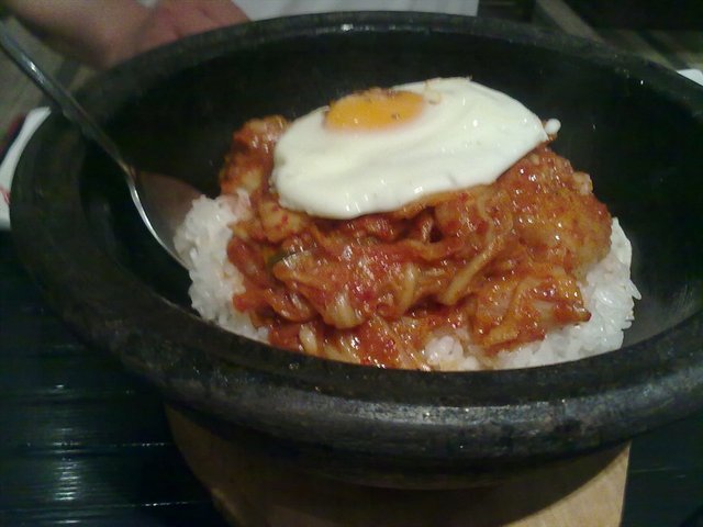 辣白菜石锅拌饭