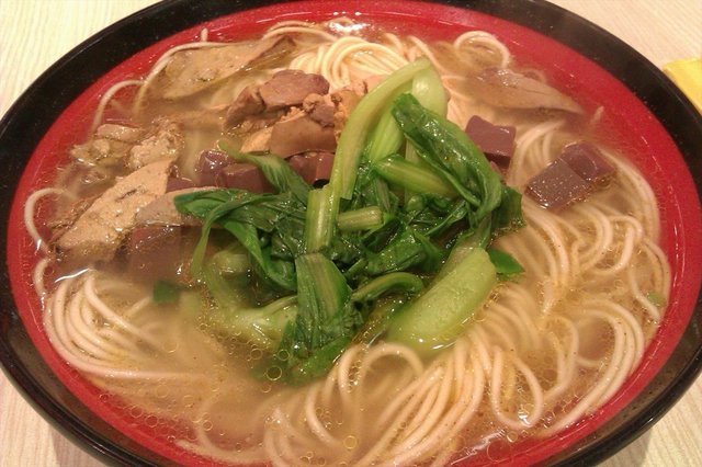 鸡肝鸡血汤面