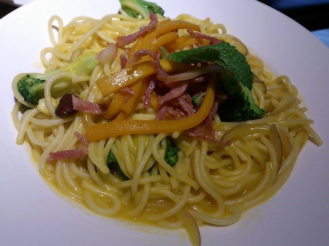 南瓜汁培根烩意粉