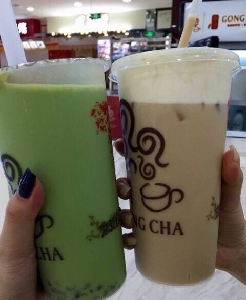 抹茶西米露奶茶