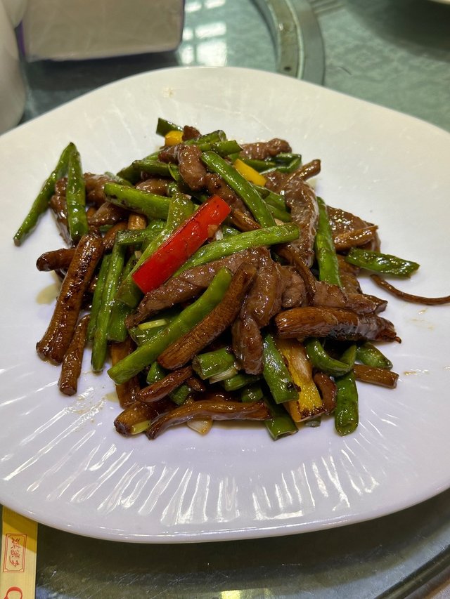 茶樹菇四季豆炒牛柳