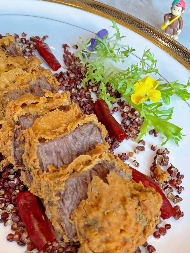 蜂巢炸安格斯牛肉